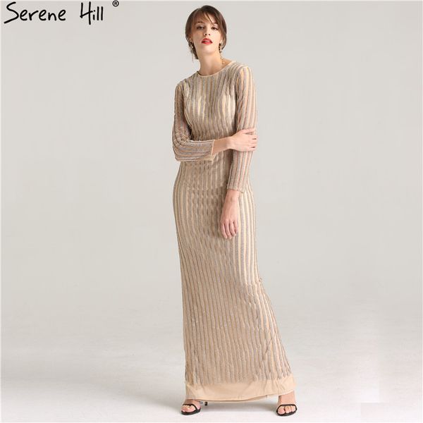 

long sleeves full diamond luxury evening dresses 2019 new fashion sparkly evening party dress serene hill la6207, White;black