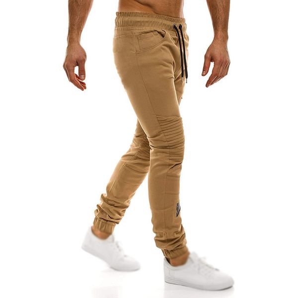 

men trousers male pants sports autumn fashion running drawstring track, Black