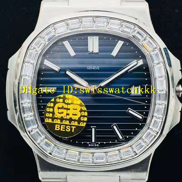 

gb factory v2 nautilus 5711 diamond mens watch swiss 324sc automatic 28800 vph sport watch sapphire 904l stainless steel 30m waterproof, Slivery;brown