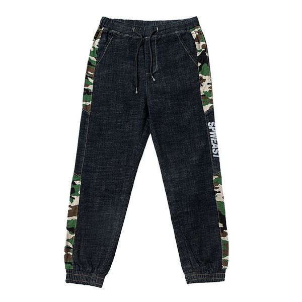 

street style fashion men's jeans jogger pants camouflage cargo pants men army homme hip hop jeans, Blue