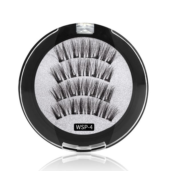 

natural long magnetic lashes handmade 4 magnets false eyelashes no adhesive needed easy to apply fake lashes ml007 dhl free