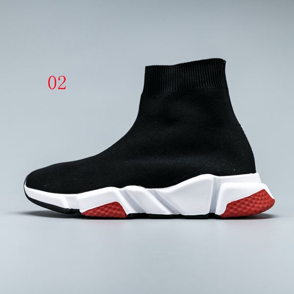 

paris speed trainers knit sock original luxury designer mens womens sneakers high casual shoes with box size 35-45 c10, Black