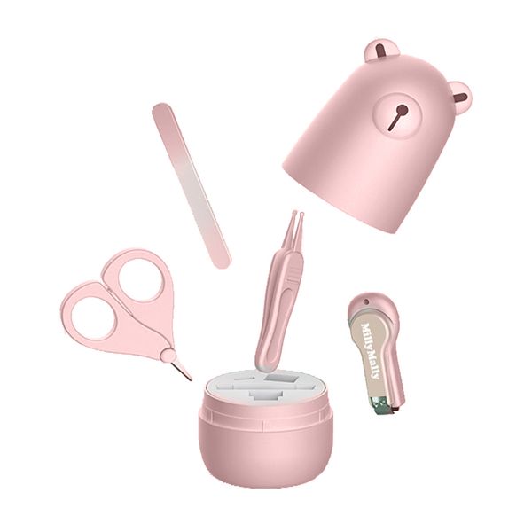 

4pcs safety baby nail care kit clipper rounded scissors trimmer nose cleaning tweezer for newborn infant