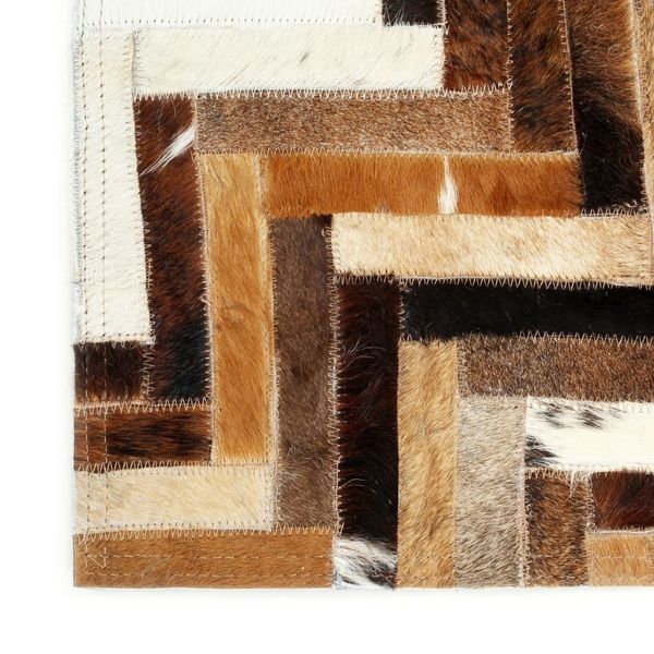 

rug genuine hair-on leather patchwork 80x150 cm brown/white wall stickers