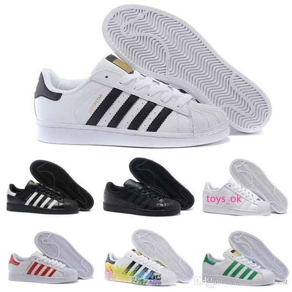 

shipping 2019 superstar white black pink blue gold superstars 80s pride sneakers super star women men sport casual shoes size 36-45