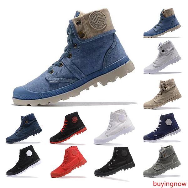 

2019 palladium breathe ankle boots shoes for men women triple black white grey blue denim sneakers fashion canvas casual shoe size 35-45