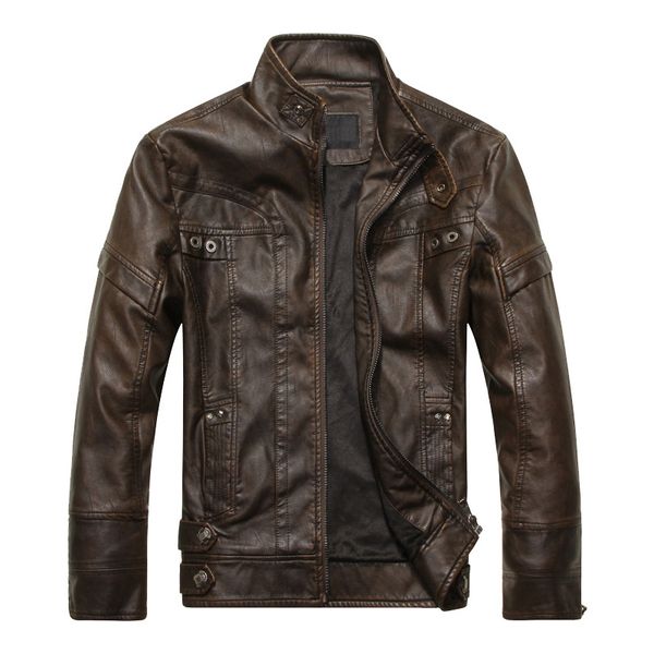 

seller new arrive brand motorcycle leather jacket men men's leather jackets jaqueta de couro masculina mens coats, Black