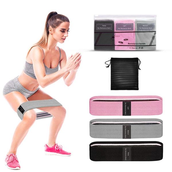 

fitness equipment sport home gym 3 pcs sports exercise resistance bands loop set elastic booty band set for yoga home training