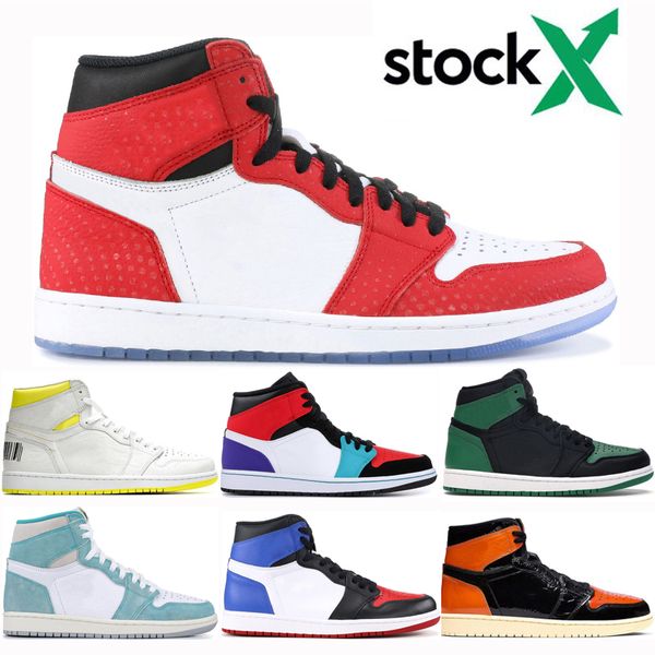 

spiderman 1 1s mens women basketball shoes unc to chicago obsidian turbo green 3 pine green 1s sports sneaker shoes