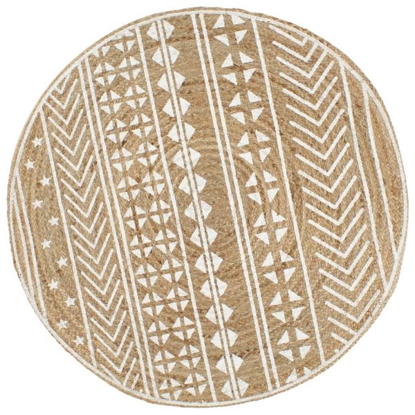 

carpet handmade jute with white print 120 cm wall stickers