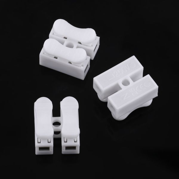 Freeshipping 1000 pçs / lote Cabo Conector Primavera Braçadeira Terminal 220 V 10A Empurrar Fio Rápido Bloco de Terminais 2 Pin Fiação Conectores Conjunto