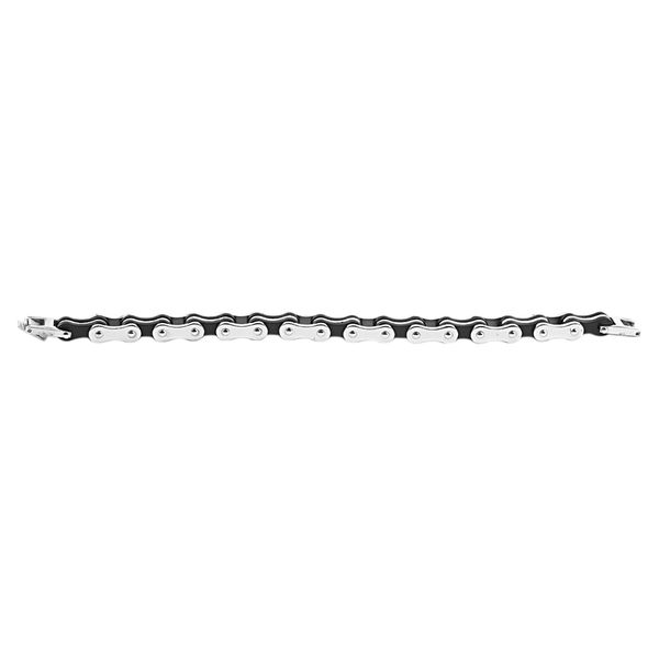

man's steel black rubber chain bracelet