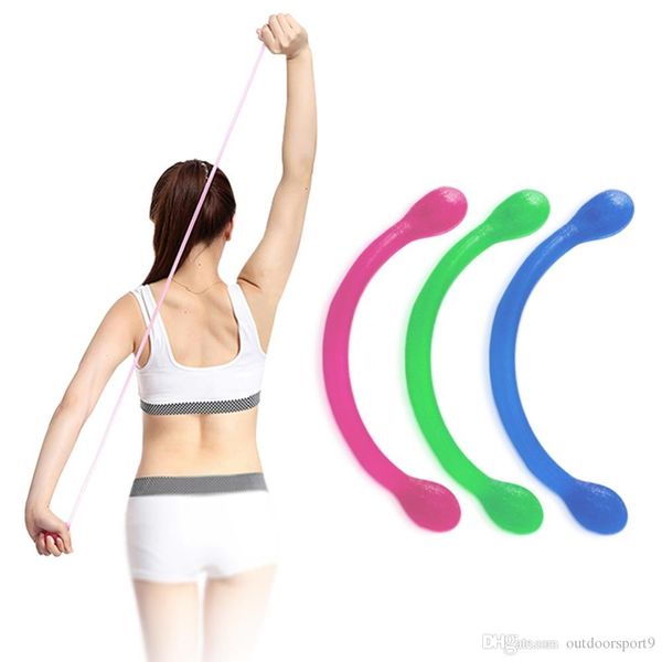 

3colors muscle resistance bands silicone fitness yoga stripes workout pulling exerciser training pull rope body building