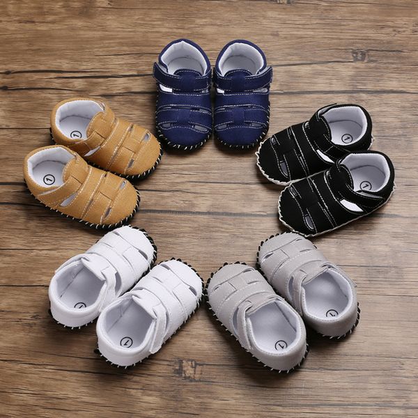 

pu rubber sole male baby baotou solid color sandals