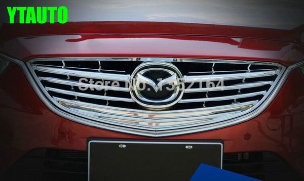 

chrome front grille trim auto grille cover for 6 atenza 2014 2015,abs chrome,1pc/lot