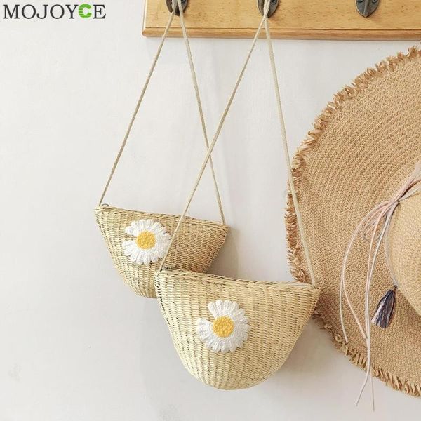 

small beach travel purse for vacation tote fashion causal summer women straw sunflower crossbody bags rattan woven bag girl