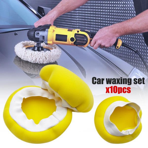 

10pcs car polisher pad bonnet 5-6" 7-8" 9-10" 3 sizes soft microfiber sponge polishing bonnet buffing pad cover for car polis