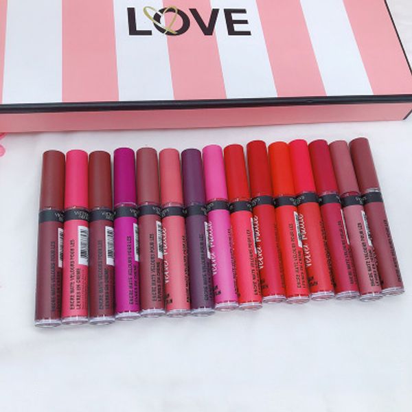 

STOCK Hot Secret Lip Gloss Sets 15pcs matte liquic lipsticks red pink wine red DHL shipping