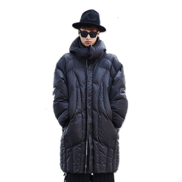 

2019 new men winter down jacket men fashion thick warm long parkas fur white duck down coats casual waterproof outdoor black