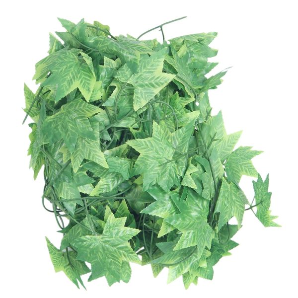 

5 pcs green plastic simulated vine plant leaf wall hanging ornament 2m