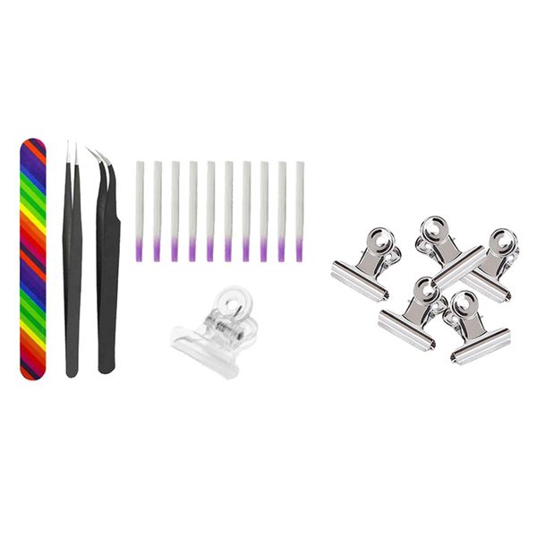 

1set nail art extension fiberglass clips tweezer scraper manicure salon tool