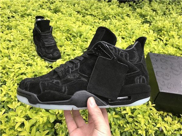 

2020 release 4 4kaws cool black cool grey white men casual shoes authentic quality 930155 -001 outdoor sports sneakers with box