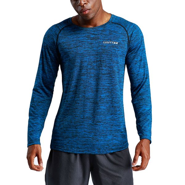 

sports t shirt mens long sleeve running shirt quick dry fitness gym breathable exercise sweat workout clothes fit, Black;blue