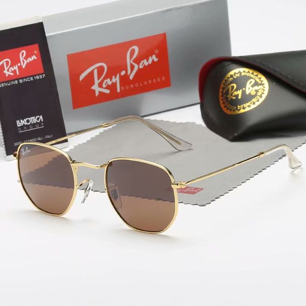 

brand design sunglasses vintage pilot brand sun glasses band uv400 men women ben metal frame glass lens with box 3025, Black