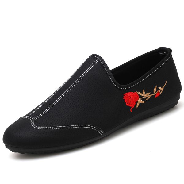 

zeeohh 2019 new causal sleeve red black skull loafers spring autumn style flats gommino driving men shoes
