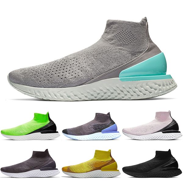 

rise react sock trainers women mens casual shoes vast grey triple black volt pink purple breathable designer shoes size 36-45