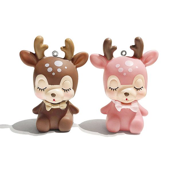 

симпатичные фигурка автомобилей key chain аксессуар happy new year мультфильм elk подвеска кольца для ключей брелок лучший подарок, Silver