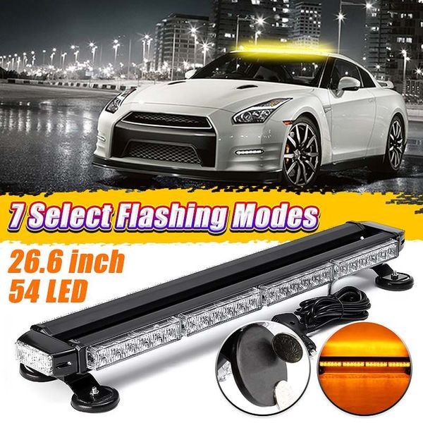 

universal 54 led amber traffic advisor double side strobe flash lamp light bar warning fl=ashing singal light waterproof