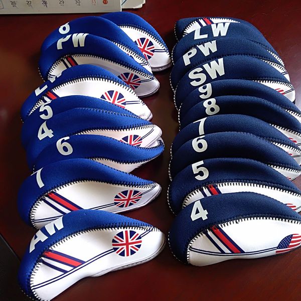 

golf club cover american flag pattern movement sports equipment neoprene material blue white durable practical outdoor lawn