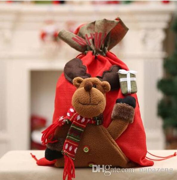 

2019 sales wholesales santa claus/snowman/reindeer bag christmas ornaments home party decor