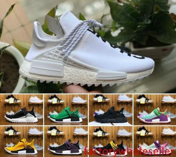 

designs 2019 human race trail mens running pharrell williams hu runner yellow black white red green grey blue sport shoes trainers 36-46
