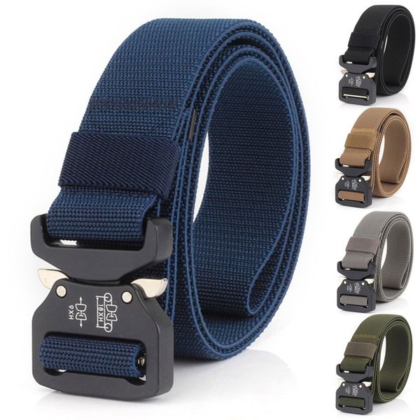 

mens tactical belt ceintures elasticity strap nylon belt 2019 outdoor multifunctional training high quality, Black;brown