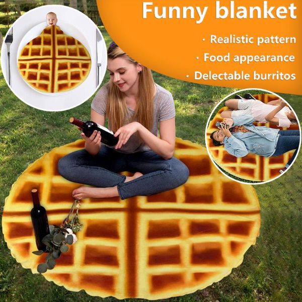 

creative cookie print blanket simulation wrap blanket warm soft wall hanging tapestry comfortable creation