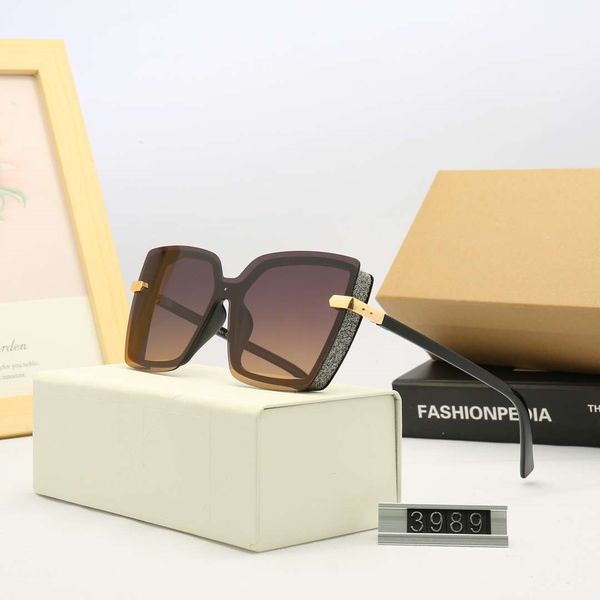 

new summer sunglasses brand sunglasses womens beach goggle glasses uv400 d10 3989 5 colors highly quality with box1, White;black