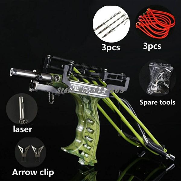 Professionale Red Laser Slingshot Potente Pesca Catapult Bow Fiocco in acciaio inox Slingshot Tool Hunting Accessori