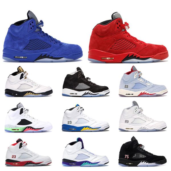 

Fashion 5s basketball shoes for men 5 Ice Blue LANEY Michigan Desert Camo Blue Suede Fire Red Fresh Prince Olympic mens sports sneakers