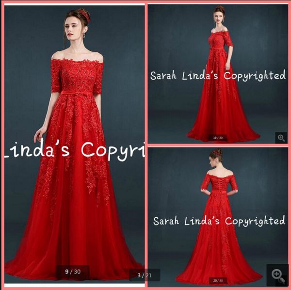 

new arrival red lace off the shoulder beaded evening dress appliques beaded formal with sashes floor length corset evening gowns 2017, Black;red