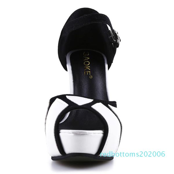 

2020 summer women high heels sandals 11.5cm fashion stripper shoes ankle strap party pumps shoes women platform sandals r06, Black