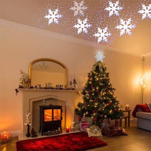 

snowflake christmas tree ers 1pc christmas tree ers projector 3d lighted ornaments snowflake light decor 1119#30