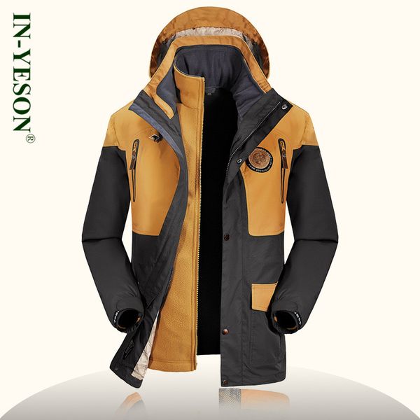 

men's windbreaker outdoor sports jacket winter men's thermal waterproof 3 in 1 outdoor fishing hunting camping & hiking jacket, Blue;black