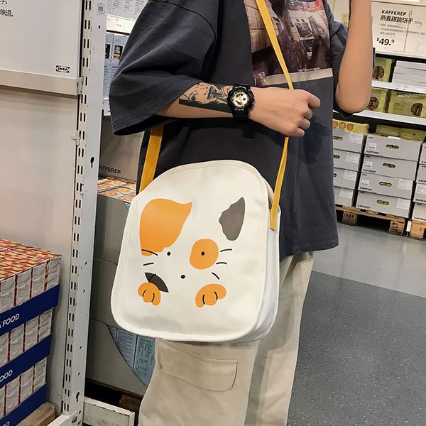 

cute cartoon women canvas bag fashion messenger crossbody bags for women fashion small shoulder bag hip hop bolso mujer#h10