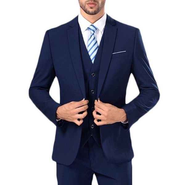 

wedding tuxedos slim fit mens business suit jacket + pants + tie handsome men's suits spring 2019 sell wedding suits groom custom, Black;gray
