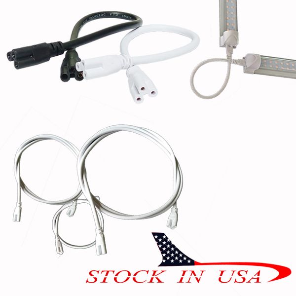 

extension wire with 3 pin connectors led tube light cable for t8 t5 integrated tube bulbs us eu plug cable