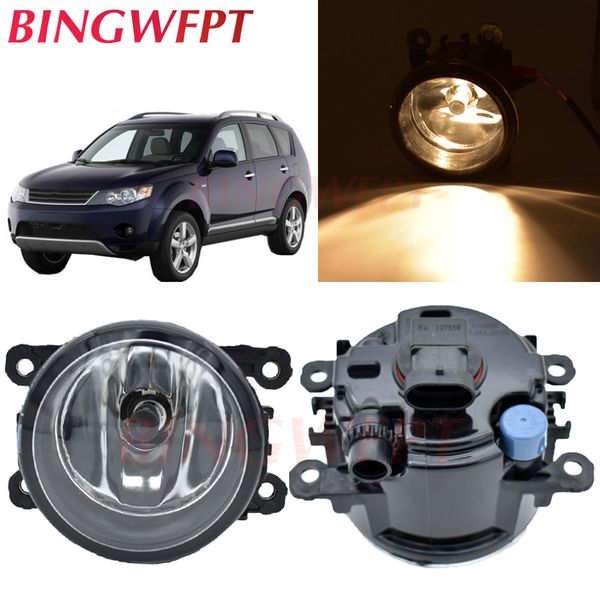 

2pcs/lot car front bumper 12v led fog lights for mitsubishi outlander ii cw_w closed off-road vehicle 2006-2012 halogen lamps