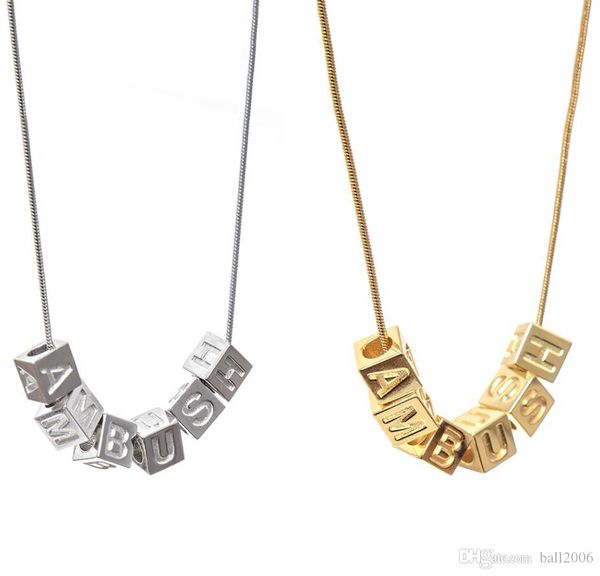 

ambush alphabetic block necklace 925 simple silver pendant a birthday present