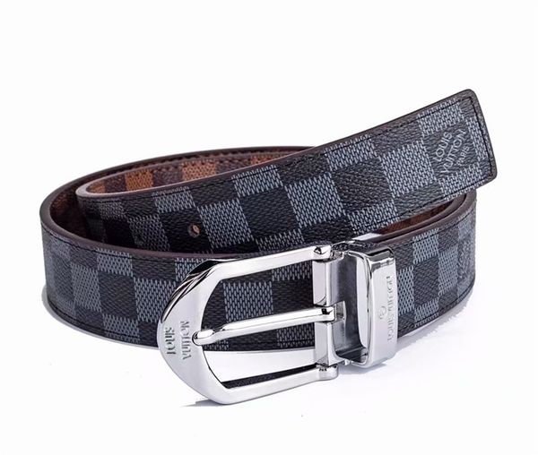 

fashion designer 3.3cm waistband men's and women's waistband brand pin buckle belt available on both sides, Black;brown